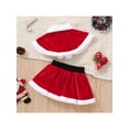 thumbnail image 3 of Faithtur Ensemble de Noël 2 Pcs pour Filles, Châle en Peluche à Col Rabattu Contrasté + Jupe Taille Élastique, 3 of 9
