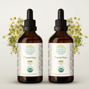 HerbEra Feverfew Tincture, Organic Herbal Dietary Supplement for Nervous System Balance, Certified Organic Feverfew (Tanacetum parthenium) Dried Herb Extract, Natural, Alcohol-Free, Drops 2x4 oz