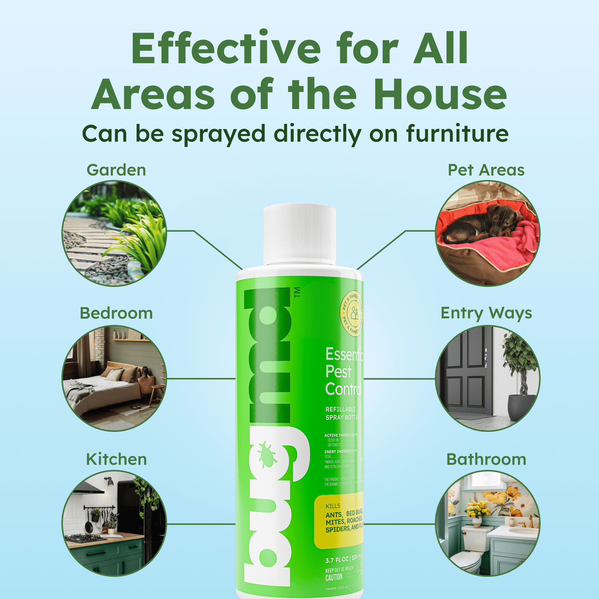BugMD Pest Control Essential Oil Concentrate 4oz (6 Units) - Quick Kills Flies, Ants, Roaches & More!