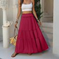 thumbnail image 6 of Womens Elastic High Waist Maxi Skirt Summer Flowy Long Skirts XL, 6 of 7