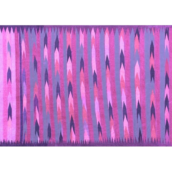 Ahgly Company Indoor Rectangle Abstract Purple Contemporary Area Rugs, 5' x 7'