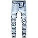 Longbida Men'S Slim Fit Ripped Stretch Skinny Jeans For Men Distressed Tapered Leg Fashion Pants(Blue - White 32)