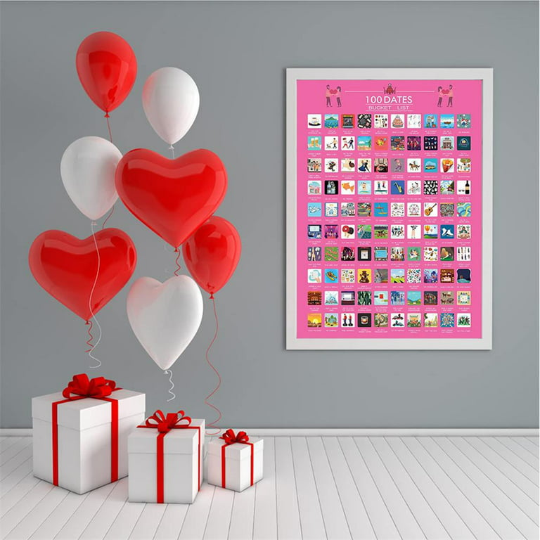 100 Dates Scrape Off Poster 100 Dating Idea For Couple Activities Couples  Games Date Night Ideas Valentines Day Gifts