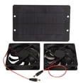 thumbnail image 2 of Ventilador de invernadero con energía solar, ventiladores solares duales alimentados con paneles solares para exteriores, ventilador de extracción con panel solar compacto y liviano, 2 of 12