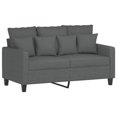 thumbnail image 2 of vidaXL 4 Piece Sofa Set with Pillows Dark Grey Fabric, 2 of 5