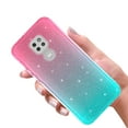 thumbnail image 3 of Moto G Power 2021 Case, Rosebono Hybrid Glitter Sparkle Transparent Colorful Gradient TPU Skin Cover 360 Protection Case For Motorola Moto G Power 2021 (Pink/Teal), 3 of 4