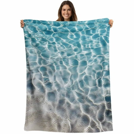 Blue Sea Water Throw Blankets Coastal Tropical Ocean Wave Soft Fleece Blanket Decorative for Home Sofa Couch Chair Living Bedroom 40×50 inches Blue Sea Water Throw Blankets Coastal Tropical Ocean Wave Soft Fleece Blanket Decorative for Home Sofa Couch Chair Living Bedroom 40×50 inches