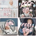 thumbnail image 3 of Car Seat Toys for Baby 0-6 Months, Pink Piggy Spiral Plush Toy for Crib Carseat with Mirror Rattles Baby Essentials, 3 of 7