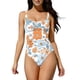 thumbnail image 4 of TaTaai Women‘s Colorful Broad Strap Camisole One Piece Swimsuit Allover Floral Print Fixed Shoulder Straps No Padding Summer Beach Vacation Pool Daily Gift, 4 of 9