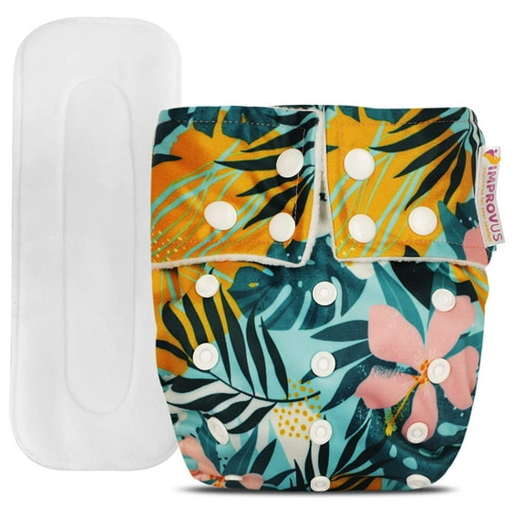IMPROVUS Free Size Washable & Reusable Cloth Diaper With 1 Dry Feel Absorbent Soaker Pad (3Months- 3Years) (Multicolor)