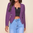 thumbnail image 2 of Ladies Elegant Casual Solid Color Zipper Pockets Suit Thin Jacket, 2 of 5