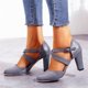 thumbnail image 4 of De mujer Hebilla de color sólido Punta redonda Corte bajo Tacón grueso Zapatos de tacón alto Wmkox8yii  hfjk1156, 4 of 5