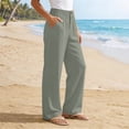 thumbnail image 5 of PWPSG Women's Elastic Waist Button Decor Draped Wide Leg Pants, Breathable Comfort Trousers for Daily Commute & Office Casual Outfits Gray XL, 5 of 8