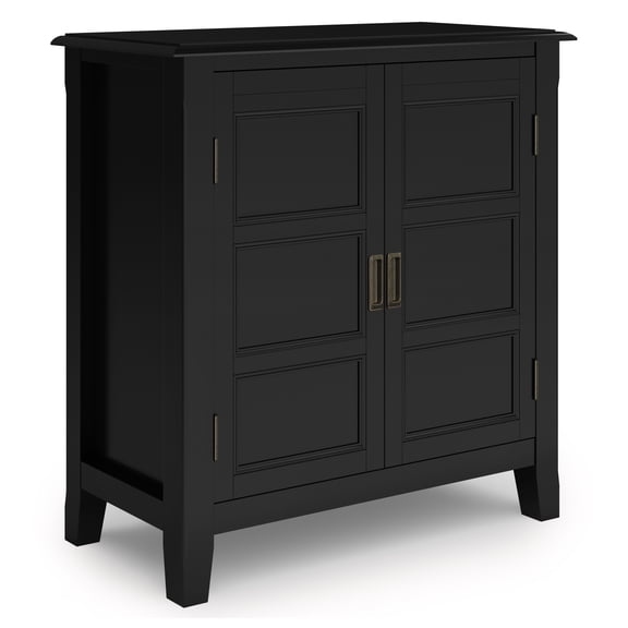 Burlington - Low Storage Cabinet - Black Black   Wood