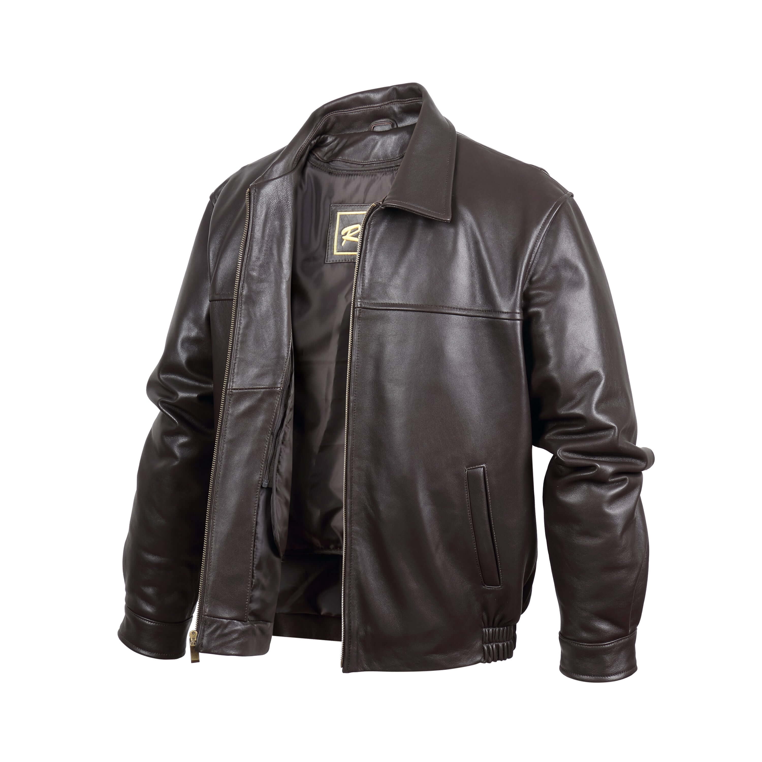 Reed Men's New Zealand Lambskin Leather Jacket (3XLTall, Black)