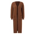 thumbnail image 5 of HCYSFG Womens Solid Color Cardigan Sweater Open Front Long Sleeve Rib Knit Longline Loose Fit Casual Fall Layering Tops, 5 of 5