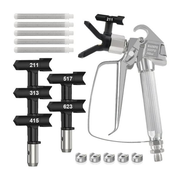 Kit de rociador de pintura Piezas de pintura Suministros 5 Boquillas Herramienta de pulverización de pintura Máquina de pulverización sin