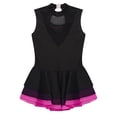 thumbnail image 5 of iixpin Kids Girls Sleeveless Figure Ice Skating Leotard Ballet Dance Dress Ballerina Ballroom Performance Costume Hot Pink 14, 5 of 6