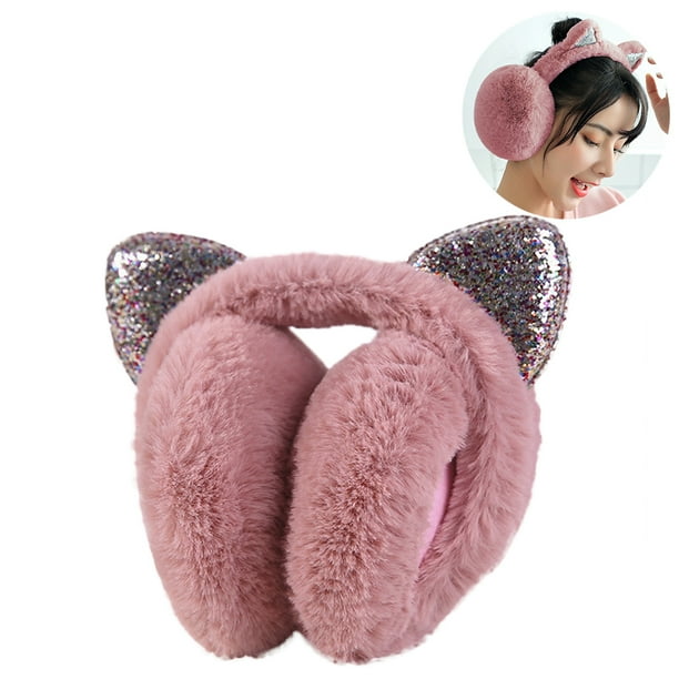 Winter Earmuff Foldable Cute Cat Ears Warm Ear Warmer Outdoor Ear Muffs