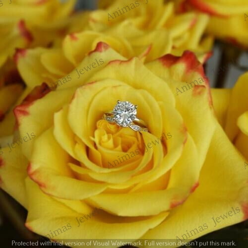 Ring Jewels 3.05 CT Round Cut Lab Created Diamond Wedding Bridal Ring Set Real 925 Sterling Silver