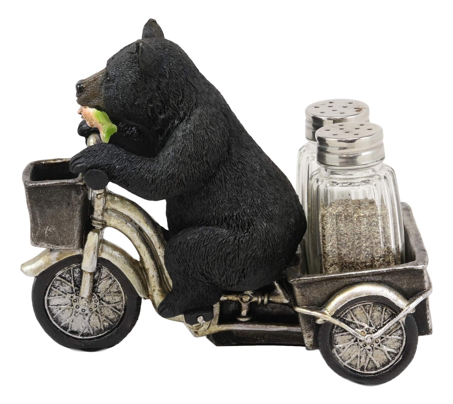 Bear on a Tricycle Salt and Pepper Shaker Holder