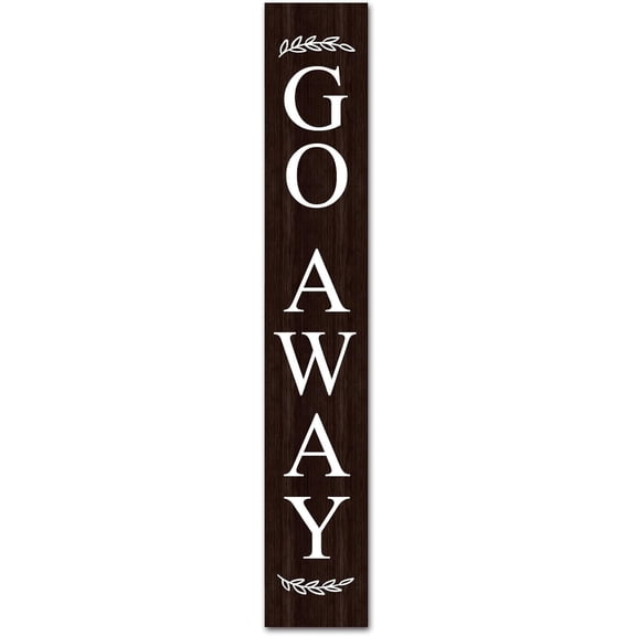 Cskhip Go Away Rustic Wood Signs Pantry Street Signs Vintage Wood Plaque Farmhouse Wall Art Wall Decor for Home Man Cave Door Porch Garden Party 4" x 16"