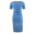 thumbnail image 6 of Iyufng Womens Maternity Dresses Striped Fitted Short Sleeve Dress with Pleated Waistband, 6 of 8