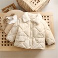 thumbnail image 2 of Vedolay Tops for Boy Casual Boy's Winter Puffer Jacket Collar Hoodie Kid Zip Up Warm Coat,Beige 4-5 Years, 2 of 3