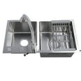 thumbnail image 2 of Kit de fregadero de cocina empotrado de acero inoxidable 304, grifo extraíble, fregadero de doble seno de 3 orificios con cesto de drenaje, dispensador de jabón, 2 of 15