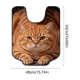 thumbnail image 3 of Gumesh Cute Cat U Shaped Bathroom Rugs Toilet Mat Cute Contour Rug Non Slip Water Absorbent Funny Bathroom Decor Washable Green Toilet Rug 20x16 Inch, 3 of 6
