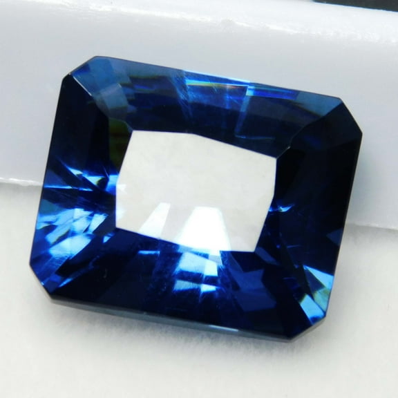 10 Carat Natural CERTIFIED Ring Size Blue Sapphire Loose Gemstone Emerald Cut