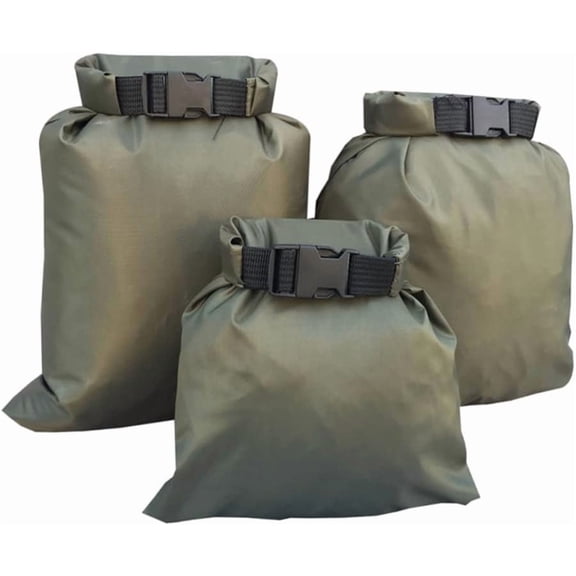 3pcs 1.5L 2.5L 3.5L Roll Top Waterproof Dry Bag Set for Camping Boating Kayaking Fishing Storage Pouch