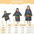 thumbnail image 4 of FORMRS Wearable Blanket Hoodie with Sleeves for Kids Cozy Flannel Sweatshirt, Colorful Waves Pattern, 4 of 7