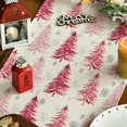 thumbnail image 3 of mubwai Xmas Trees Snowflake Christmas Table Runner, Seasonal Winter Pink Kitchen Dining Table Decoration for Home Party Decor 13x72 Inch, 3 of 7