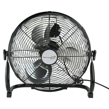 14" Jet Black Three Speed Adjustable Tilt Portable Floor Fan