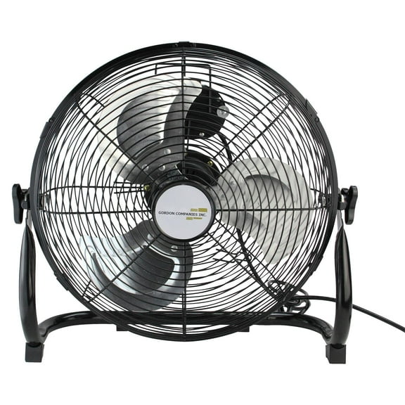 14" Jet Black Three Speed Adjustable Tilt Portable Floor Fan