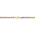 thumbnail image 3 of 14K Tri-Color Gold bracelet Chain style Rope Diamond-cut 7 in 4 mm, 3 of 4