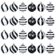thumbnail image 5 of 24 bolas navideñas | Bolas colgantes de plástico a rayas para decorar el árbol de Navidad | 6 diseños surtidos | 6 cm de diámetro para decoración navideña, 5 of 5