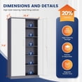 thumbnail image 3 of Metal Storage Cabinet with 2 Locking Doors and 5 Adjustable Shelves, 72" Garage Storage Cabinet Steel Lockable for Office,Home,Garage, 3 of 17