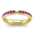 thumbnail image 2 of Diamond-Capitals 0.20 Ct Sparkle Round Cut Amethyst Gemstone Anniversary Eternity Band for Women Solid 14K Yellow Gold Size 6, 2 of 8