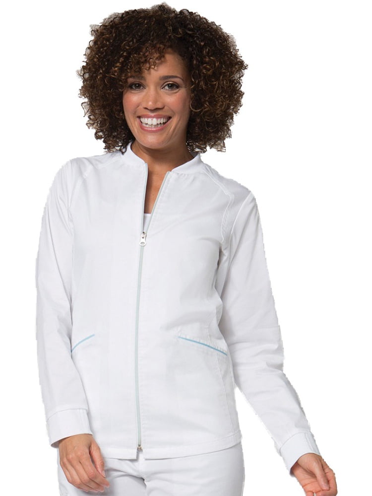 PrimaFlex by Maevn Women's Zip Front WarmUp Solid Scrub Jacket