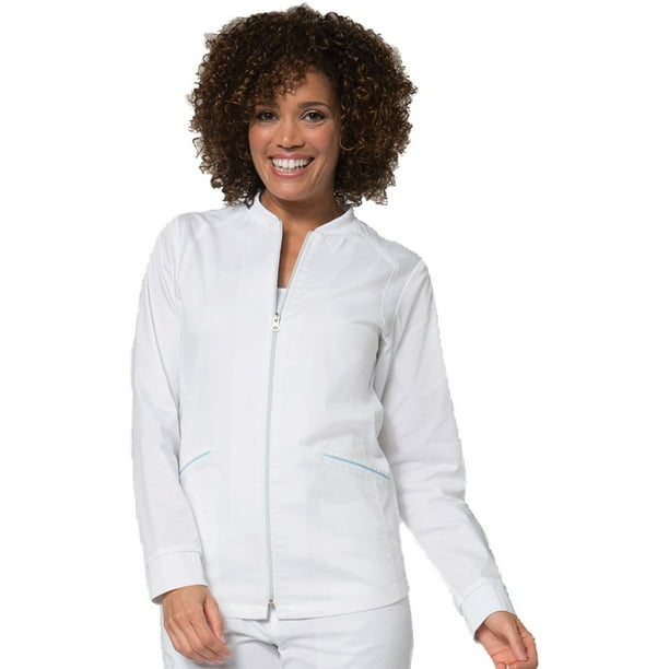 PrimaFlex by Maevn Women's Zip Front WarmUp Solid Scrub Jacket