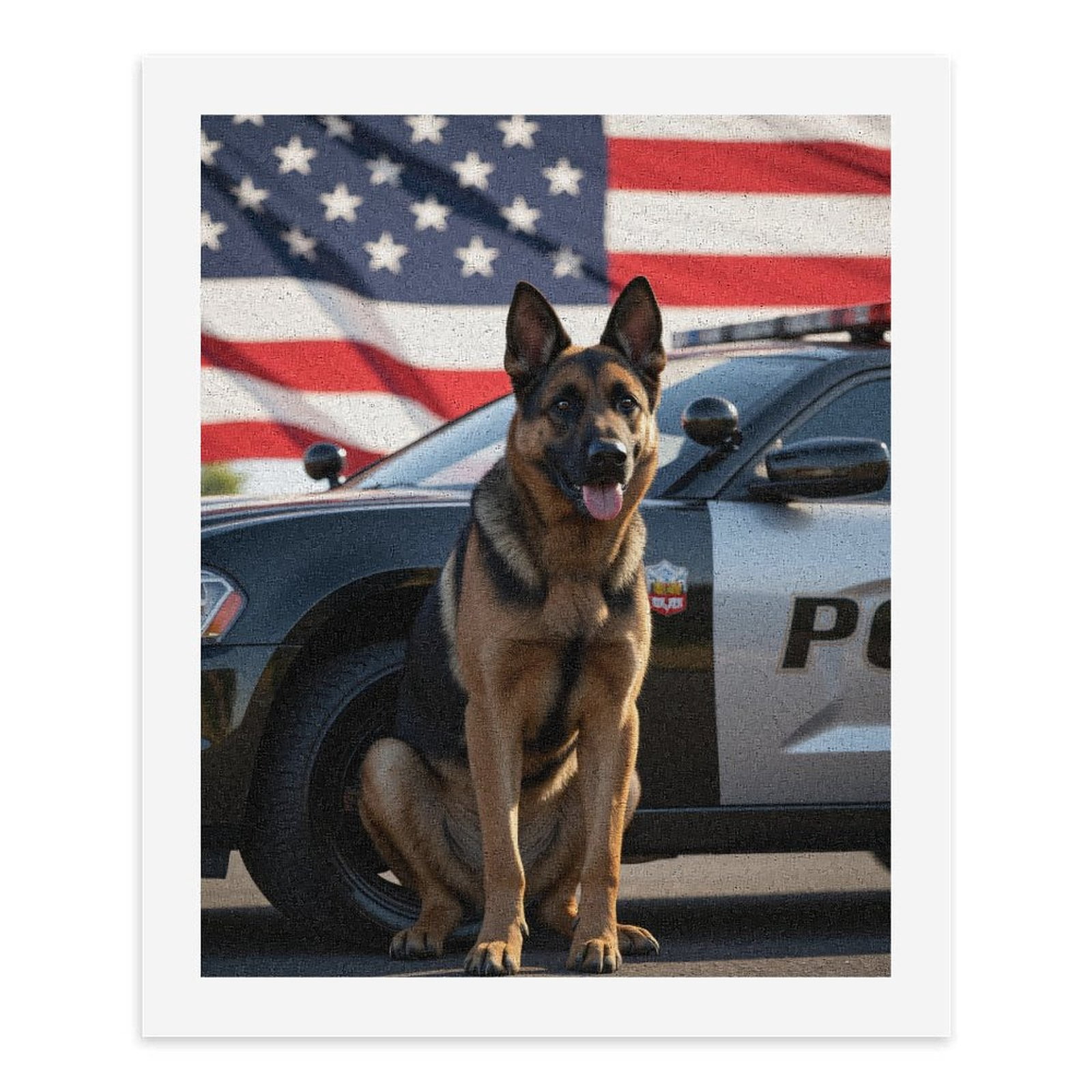 Paint By Numbers Kit for Adults Beginner - DIY Police Dog Duty Pride National Canvas Painting Kits for Adults, Frameless Paint By Number for Adults for Home Wall Decor 16x20 Inch