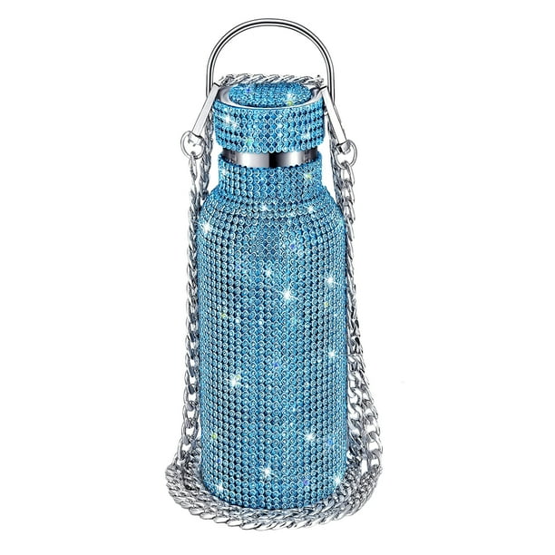 Kingzram Bling Diamond Water Bottle, Glitter Rhinestone Cup, Stainless