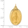 thumbnail image 3 of 14k Yellow Gold Solid Solid Polished/Satin Medium Oval Miraculous Medal Charm Pendant, 3 of 3