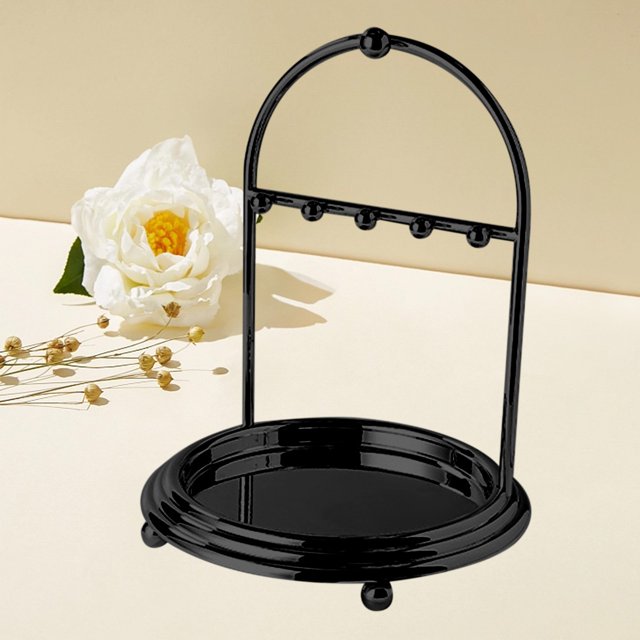 JWshufel Jewelry Storage Rack Necklace Display Stand for Earrings and Rings High Strength Sturdy Material Clutter Free Organizer Enhances Dressing Table with Tray and Partitioned Storage