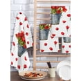 thumbnail image 2 of Red Tulip Flowers Kitchen Dish Towels for Drying Dishes Set of 3, Spring Floral Vintage Drum Rustic Waffle Weave Microfiber Hand Tea Bathroom Towels Quick Dry & Absorbent Towel 15.7x23.6, 2 of 7