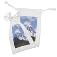thumbnail image 2 of Mt Rainier Fabric Pouch Set of 2, Cloudy Peak Mountain Snowy and Fluffy Stratovolcano and Dense Woods Photo, Small Drawstring Bag for Toiletries Masks and Favors, 9" x 6", Multicolor, by Ambesonne, 2 of 2