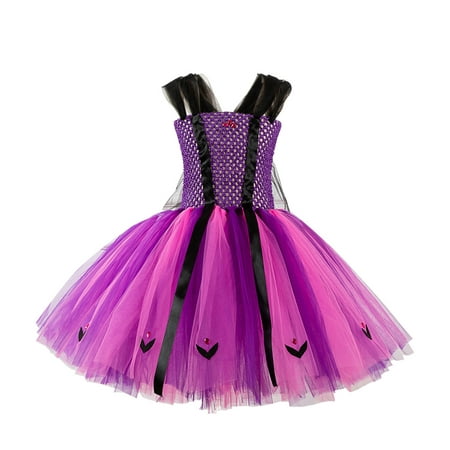 

Honeeladyy Clearance under 10$ Toddler Kids Girls Halloween Fashion Cute Stitching Color Rhinestones Mesh Hollow Out Princess Dress