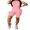Pink, variant on KOMOO Women 2Pcs Sport Set Short Sleeve Slim Top High Waist Elastic Short Pants Yoga Outfits